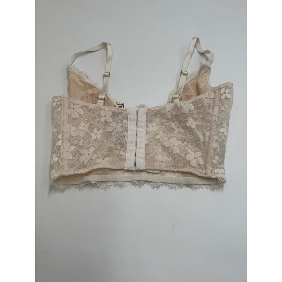 Victoria’s Secret Dream Angels Lace Corset Bralette Bustier Cream 32C - Picture 3 of 13